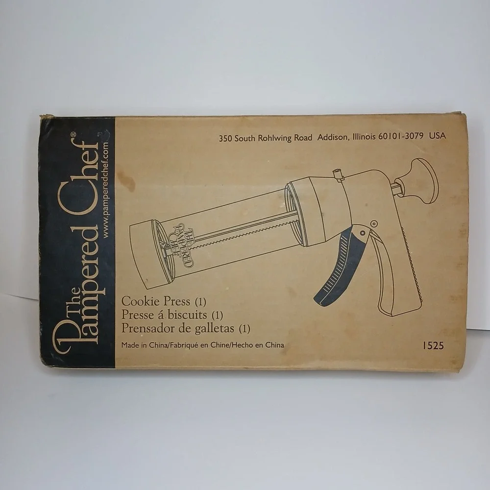Pampered Chef Cookie Press 16 Discs Model 1525 White Spritz Maker